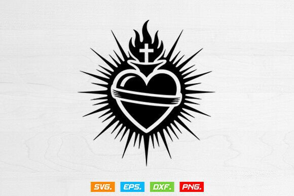 Download Sacred Heart of Jesus Svg, Cross Svg - Art Collection