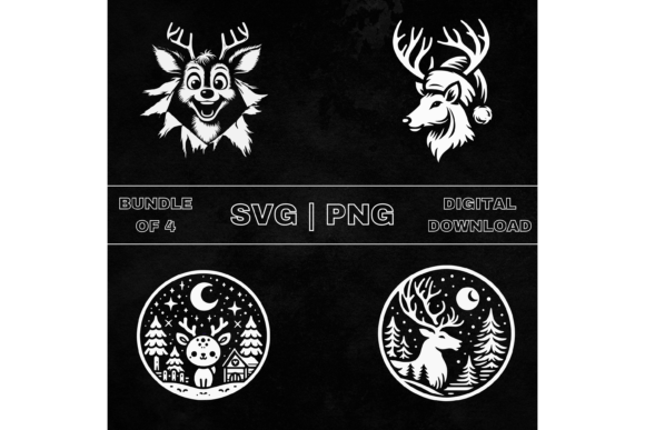 Download Reindeer SVG Bundle, Reindeer Clipart - Art Collection