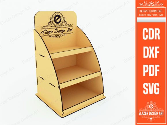 Download Laser Cut 3 Shelf Display Stand Svg File - Display Collection