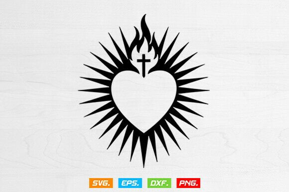 Download Sacred Heart of Jesus Svg, Cross Svg - Art Collection