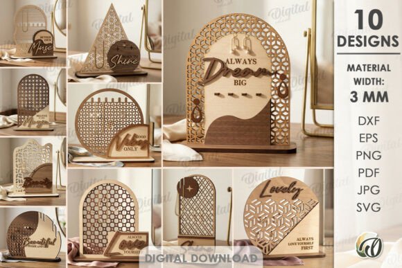 Download 3D Jewelry Display Stands Bundle Laser - Display Collection
