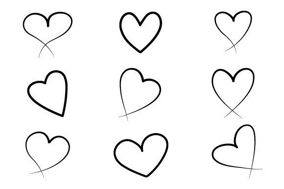 Download Set of Hearts Outline Vector Illustratio - Art Collection
