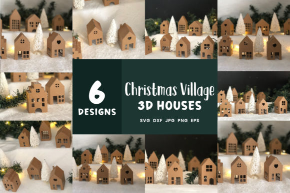 Download Christmas 3D Village Bundle | DIY Christmas 3D House - House Collection
