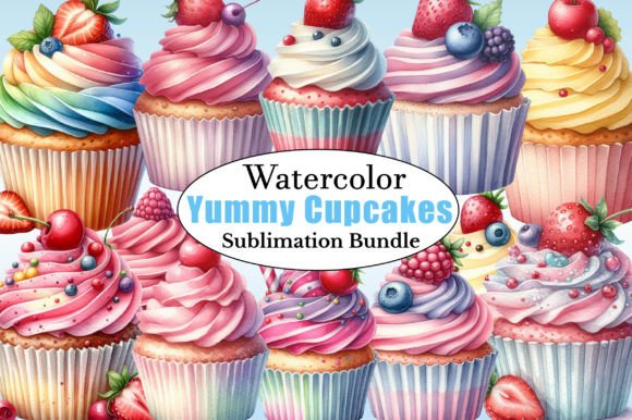 Download Watercolor Yummy Cupcakes PNG Clipart - Art Collection