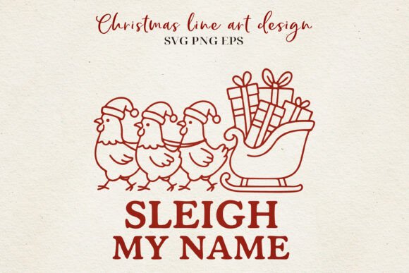 Download Funny Christmas Chicken Line Art - Art Collection
