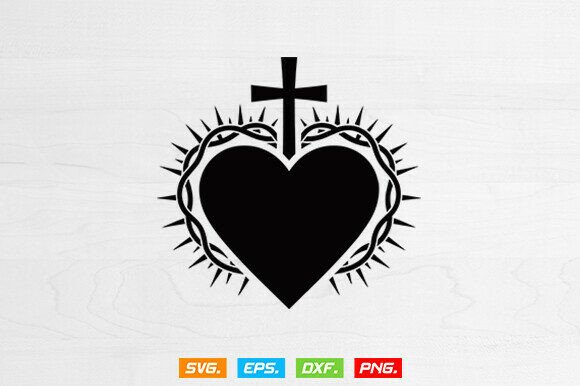 Download Sacred Heart of Jesus Svg, Cross Svg - Art Collection