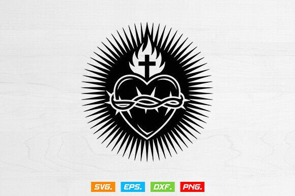 Download Sacred Heart of Jesus Svg, Cross Svg - Art Collection