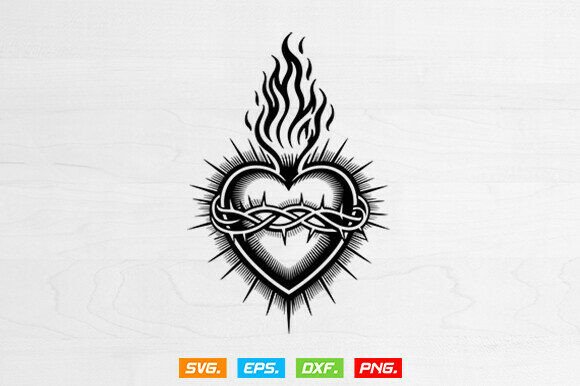 Download Sacred Heart of Jesus Svg, Cross Svg - Art Collection