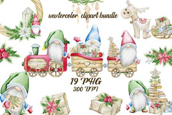 Download Gnomes Christmas Bundle Clipart PNG - Art Collection