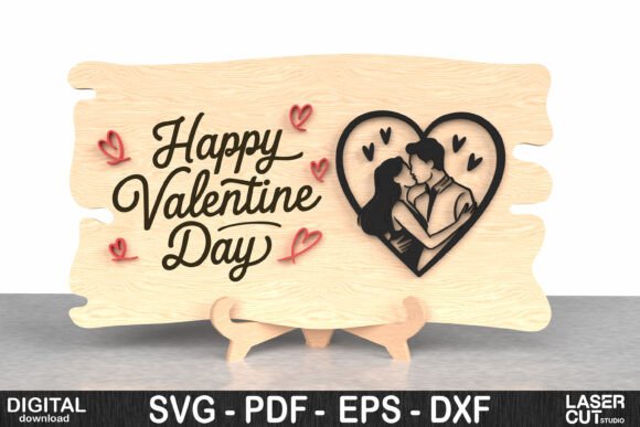 Download Valentine Couple Heart Plaque SVG - Art Collection