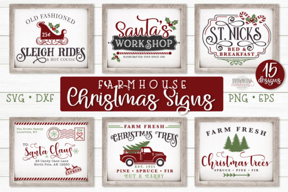 Download Christmas Farmhouse Sign SVG Bundle - House Collection