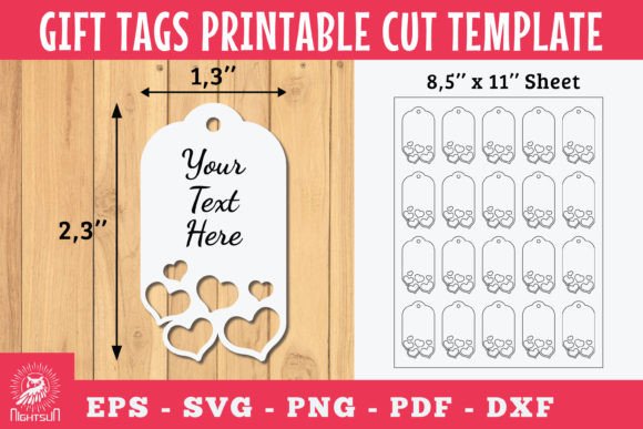 Download Heart Gift Tags Printable Cut Template 2 - Art Collection