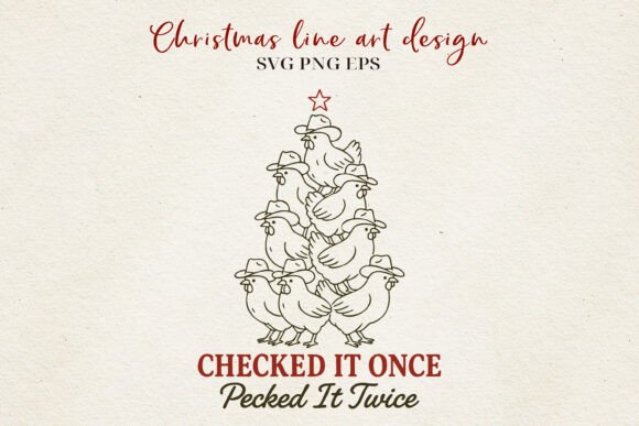 Download Chicken Christmas Line Art | Farm SVG - Art Collection