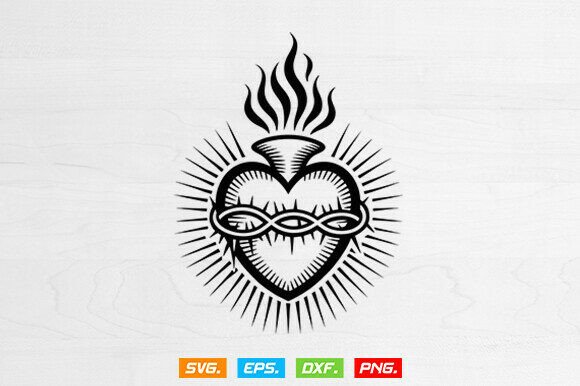Download Sacred Heart of Jesus Svg, Cross Svg - Art Collection