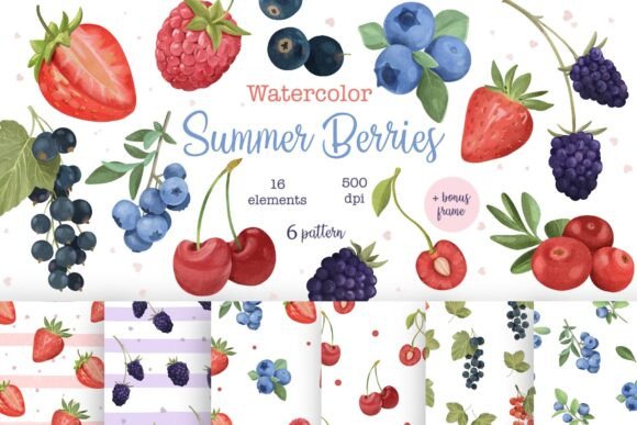 Download Watercolor Summer Berries Clipart - Art Collection
