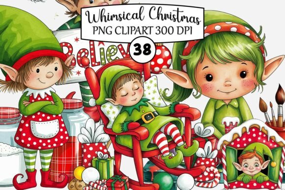 Download Whimsical Christmas Elf Clipart - Art Collection