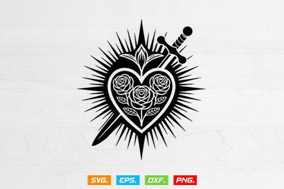 Download Sacred Heart of Jesus Svg, Cross Svg - Art Collection