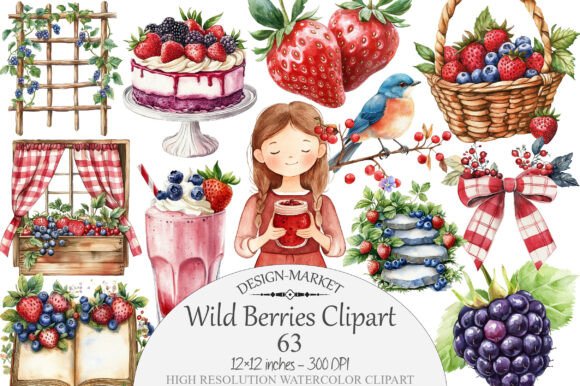 Download Watercolor Wild Berries Clipart - Art Collection