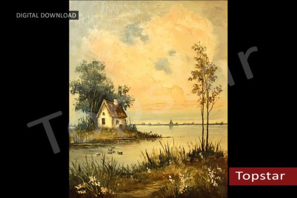 Download Lakeside Country Cottage Summer Wall Art - Art Collection