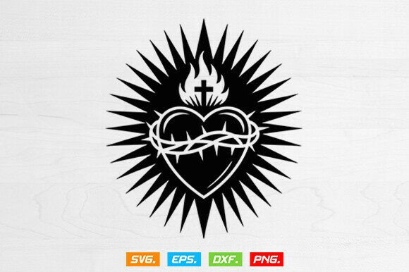 Download Sacred Heart of Jesus Svg, Cross Svg - Art Collection