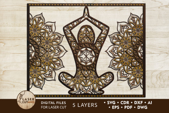 Download Multilayer Cut File YOGA PANEL Metal Art - Art Collection