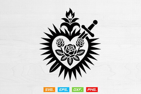 Download Sacred Heart of Jesus Svg, Cross Svg - Art Collection