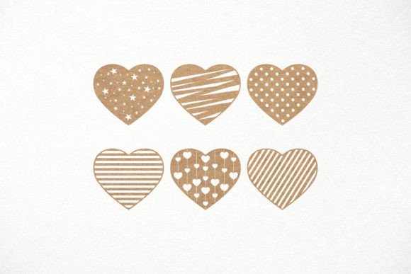 Download Heart SVG Bundle, 6 Patterned Hearts - Art Collection