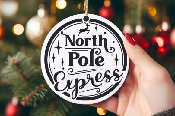 Download North Pole Express Round Christmas SVG - Round christmas svg Collection