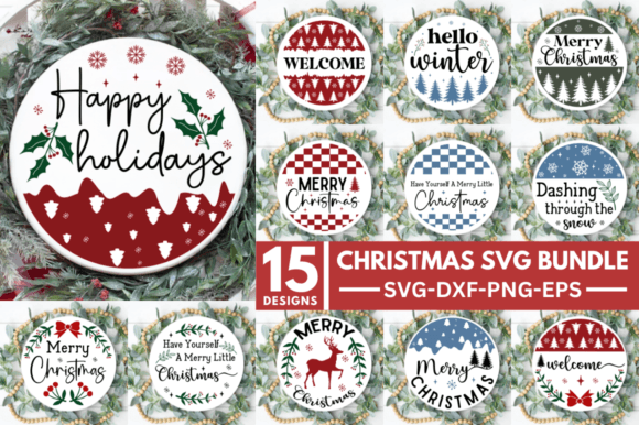 Download Christmas SVG Bundle,Round Christmas Svg - Round christmas svg Collection