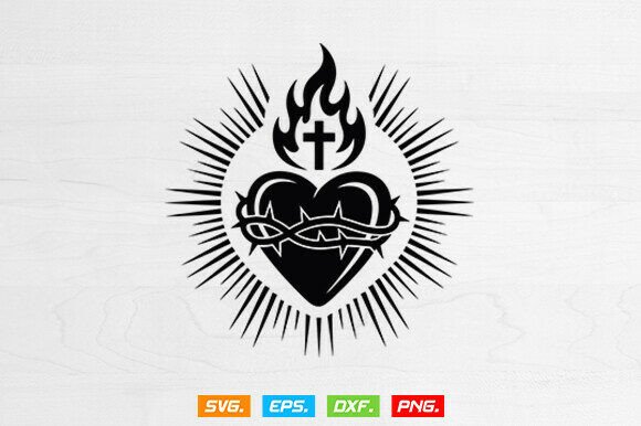 Download Sacred Heart of Jesus Svg, Cross Svg - Art Collection