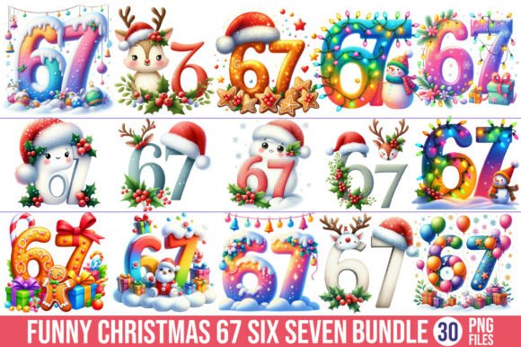 Download 30- Funny Christmas 67 Six Seven Clipart - Art Collection