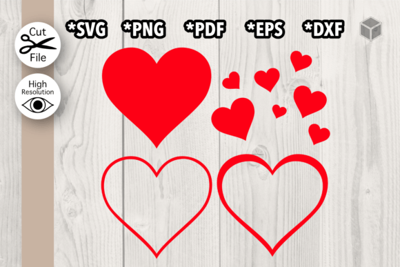 Download Red Hearts Set of 4 - Art Collection