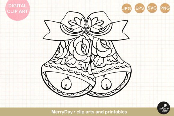 Download Decorative Bells Ornament Line Art - Art Collection