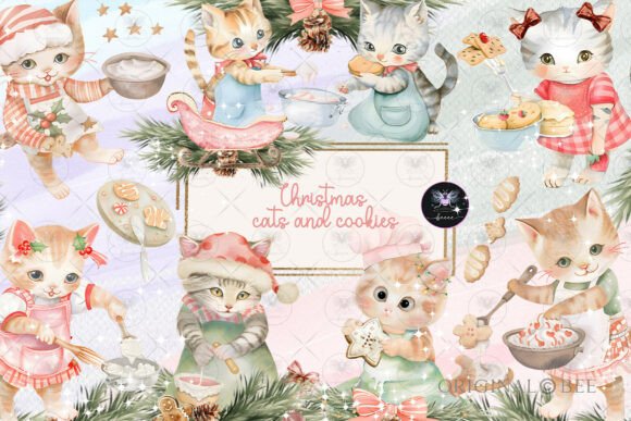Download Christmas Cookies Cat Kitchen Clipart - Art Collection