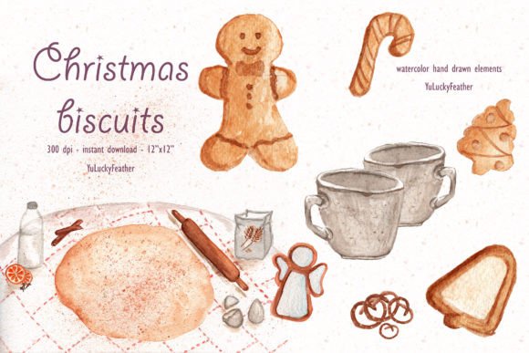 Download Christmas Cookies Watercolor Clipart Set - Art Collection