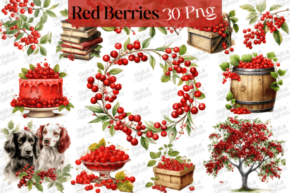 Download Red Berries Clipart Set - Art Collection