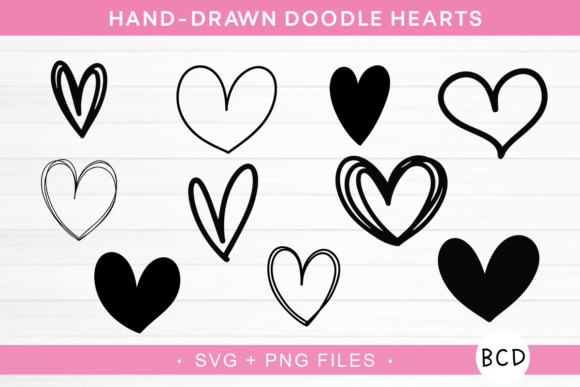 Download Doodle Hearts SVG - Hand-drawn Hearts - Art Collection