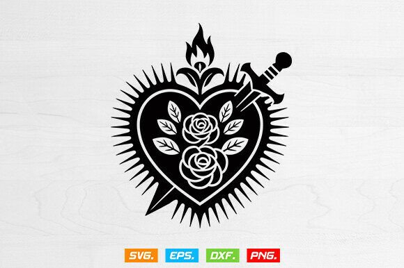 Download Sacred Heart of Jesus Svg, Cross Svg - Art Collection