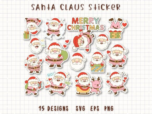 Download Santa Claus Sticker Christmas Clipart - Art Collection