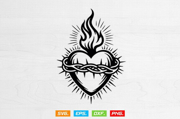 Download Sacred Heart of Jesus Svg, Cross Svg - Art Collection