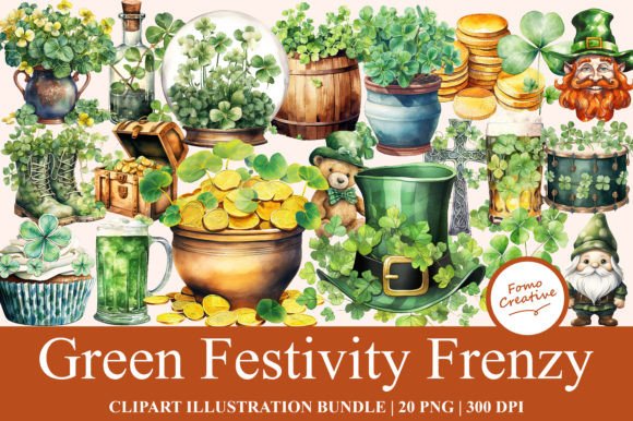 Download Green Festivity Frenzy Clipart - Art Collection