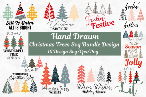 Download Hand Drawn Christmas Tree SVG PNG Bundle - Hand drawn christmas tree svg Collection