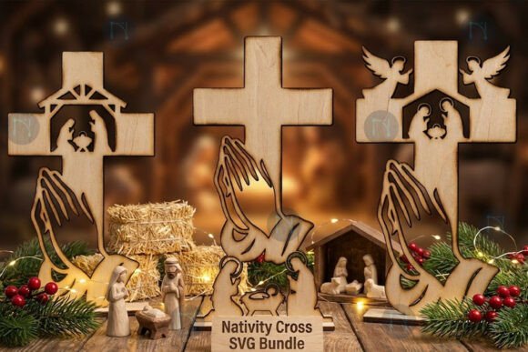 Download Laser Cut Nativity Cross SVG Bundle - Cross svg bundle Collection