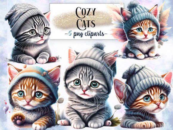 Download Cozy Cats Sublimation Clipart - Art Collection