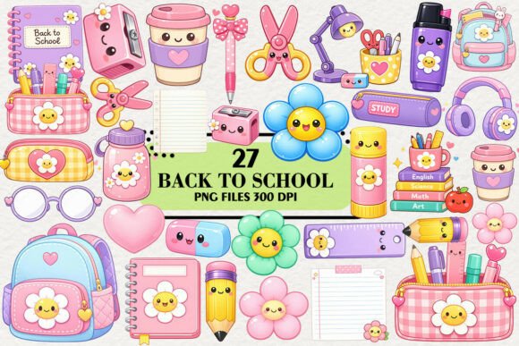Download Kawaii Back to School Clipart Bundle - Premium Bundle